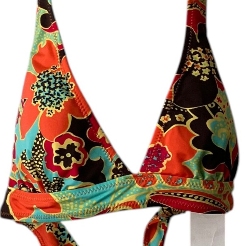 Old Navy Multicolor Floral Triangle Swimsuit Bikini Top, New with Tags